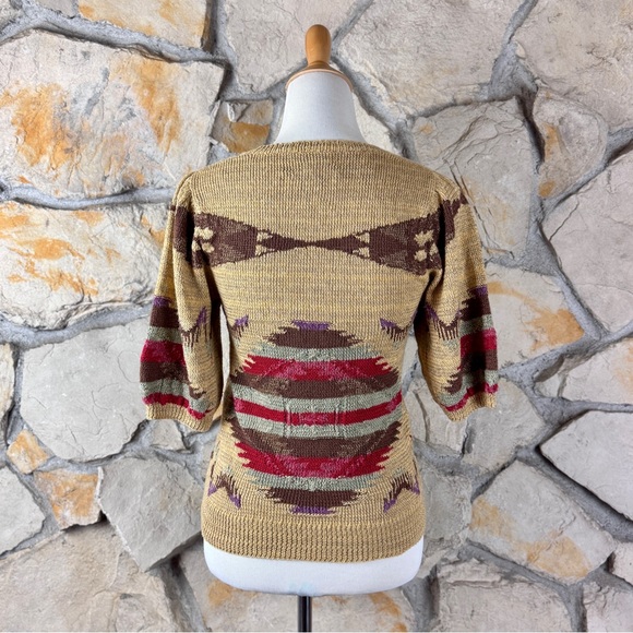 NWT Ralph Lauren Blue Label Vintage Hand-Knit Silk Linen Sweater Mojave Sand | M - Picture 3 of 5